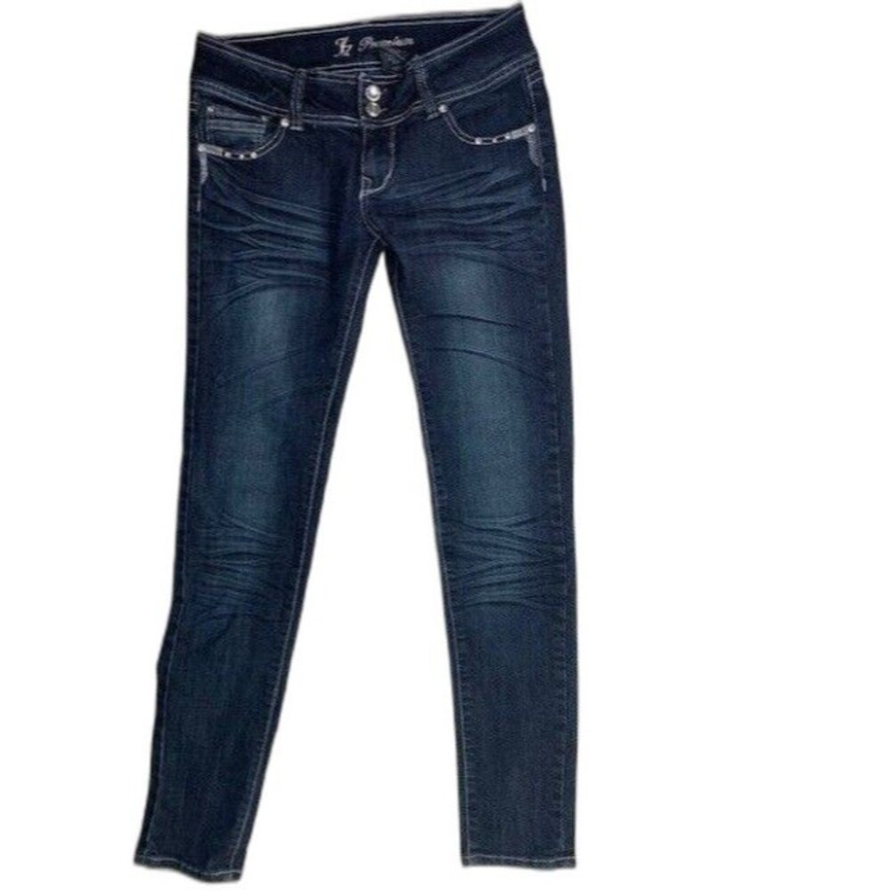 JZ Premium Size 9 Womens  Jeans Bling Dark Wash Low Rise Stretch Skinny